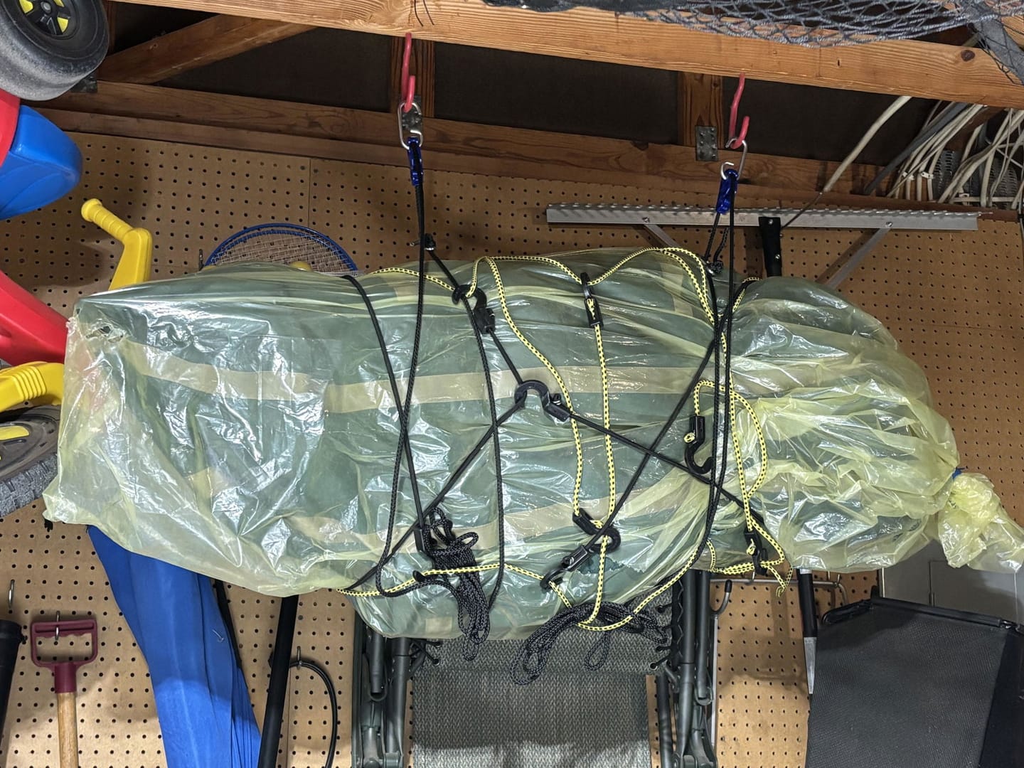 Customer photo review of Self-Locking Rope Tie-Down — 15 Foot, Orange