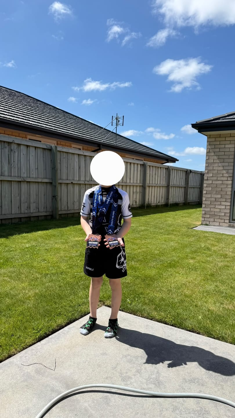 Customer photo review of Kids Humble Assassins / Grappling Shorts