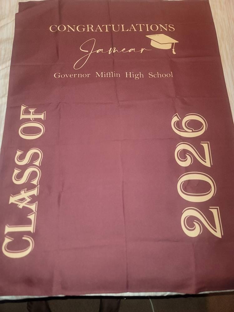 Customer photo review of 2026 Maroon Graduation Backdrop Custom Class of 2026 Photo Booth Decor Congrats Grad Personalized Grad Party Decor