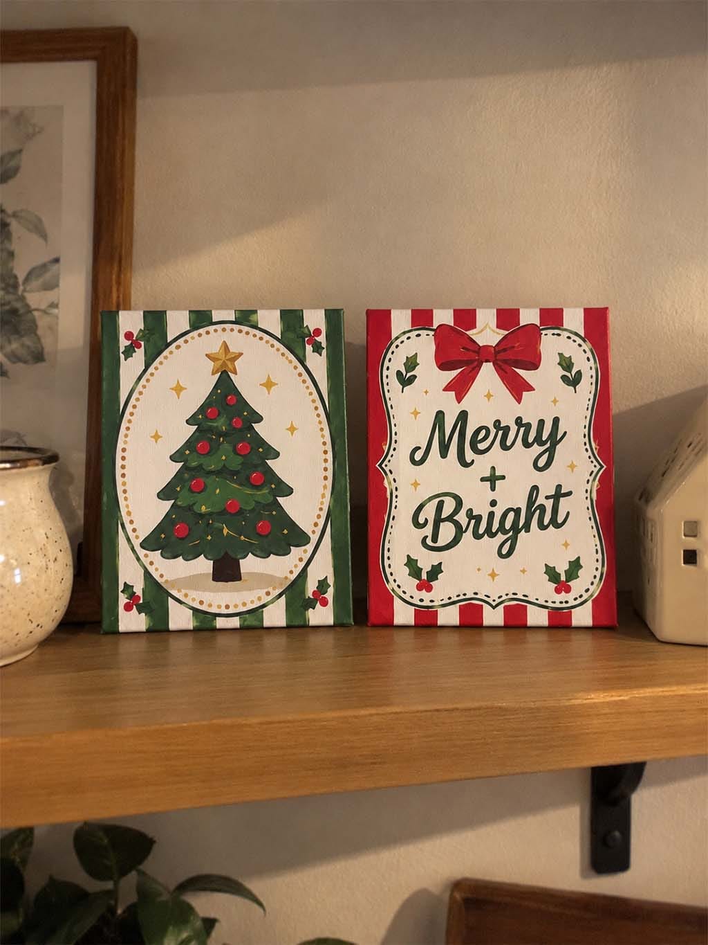 Customer photo review of Mini Peinture par numéros 15x20cm (6 pièces) - Joyeux vœux de Noël