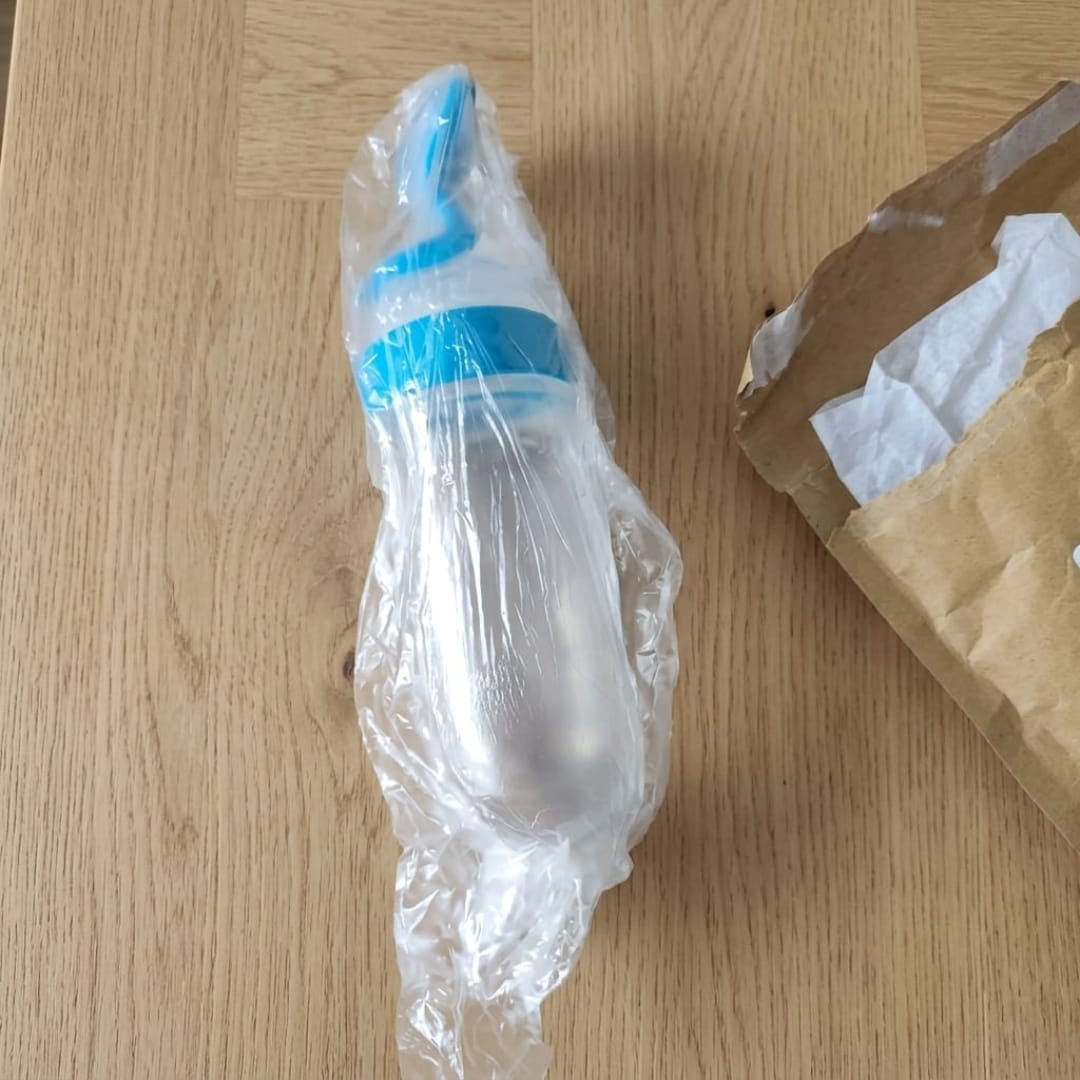 Customer photo review of Biberón cuchara para papillas sin manchas
