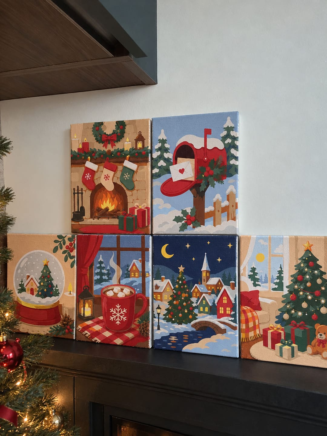 Customer photo review of Mini Peinture par numéros 15x20cm (6 pièces) - Souvenirs de Noël