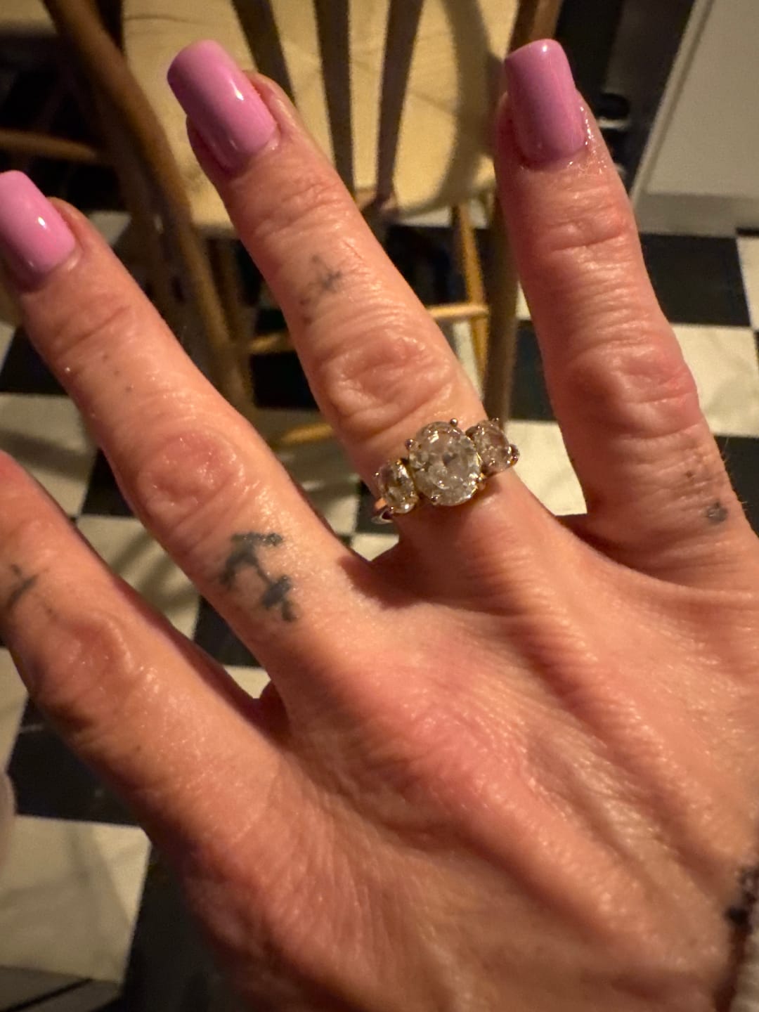 Customer photo review of Oval Triology Diamond-Inspired Ring 2ct