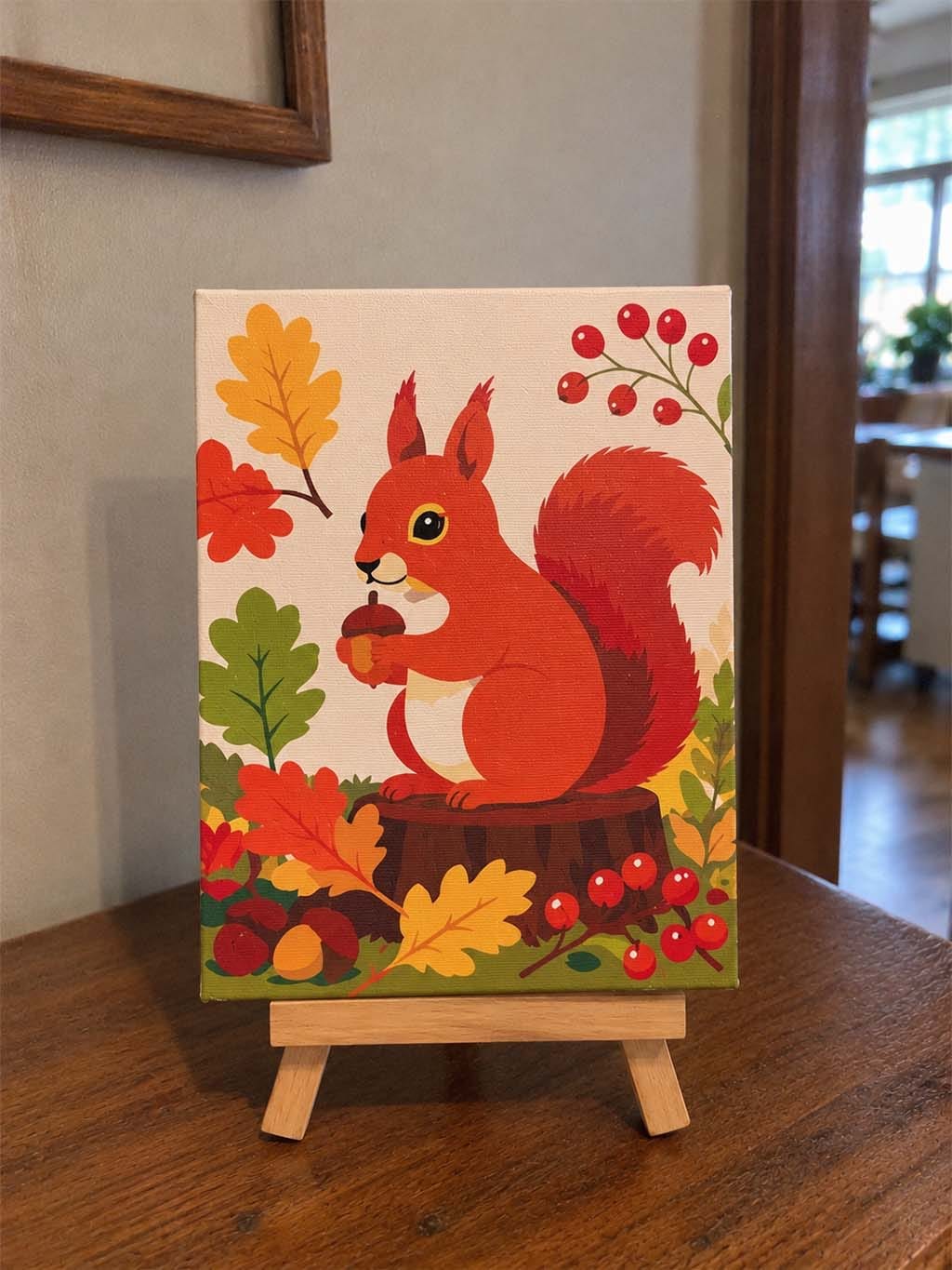 Customer photo review of Mini Peinture par numéros 15x20cm (6 pièces) - Petites créatures de la forêt