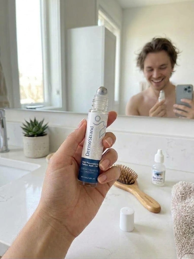 Customer photo review of DermoStrand Hair Growth Roll on Serum