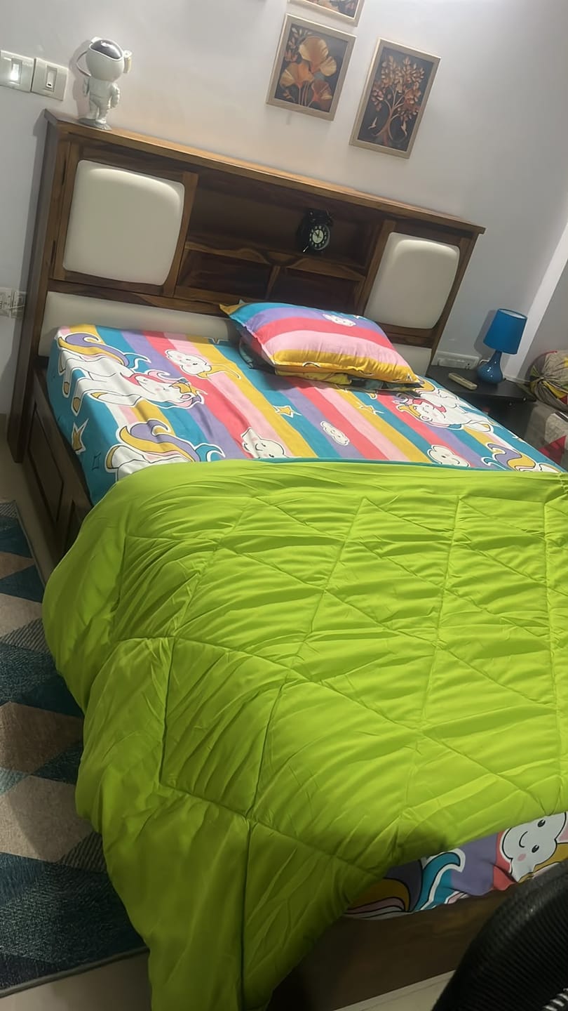 Customer photo review of Maharaja Solid Sheesham Wood Bed with Box and Headboard Storage - 1 Year Warranty