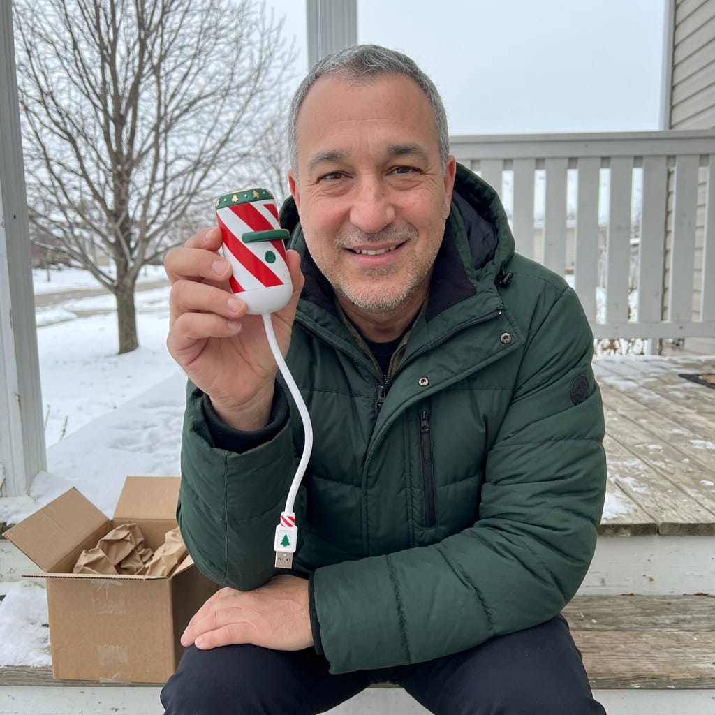 Customer photo review of Light Up Your Car Window With Christmas Cheer
