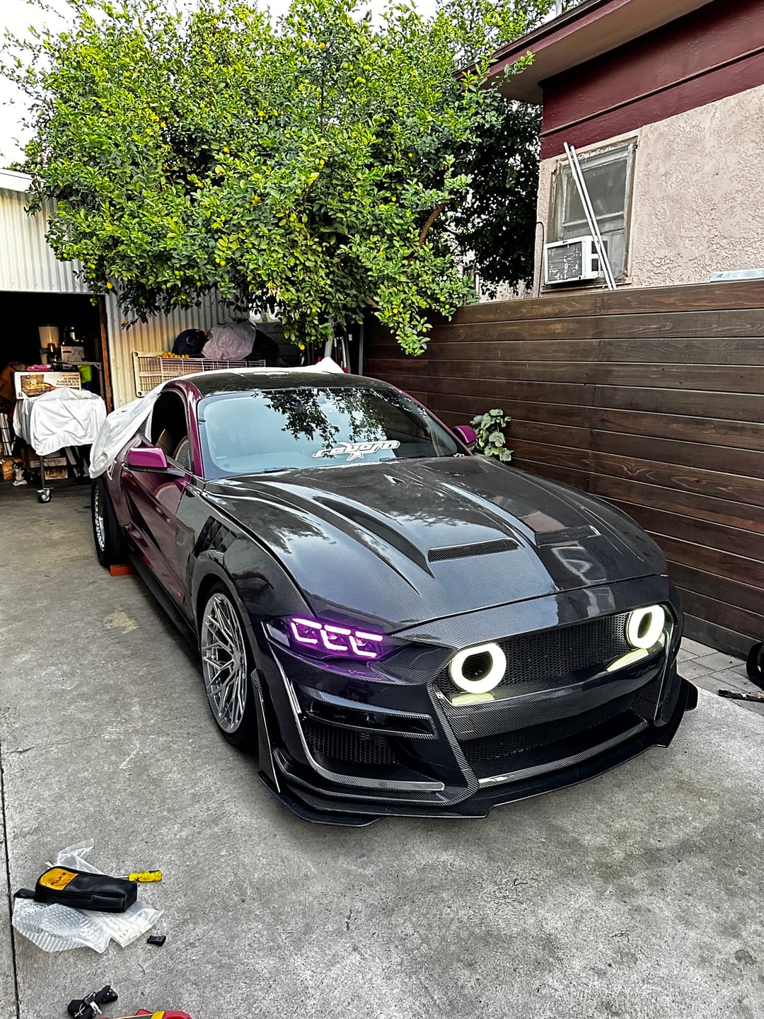 Customer photo review of 2018-2023 Ford Mustang GT500/Mach1 Combo Double Sided Full Carbon Fiber Track Package Front Bumper Conversion