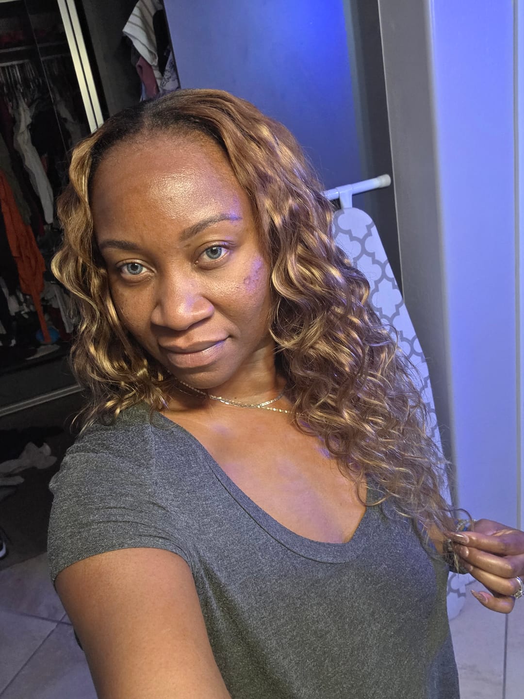 Customer photo review of #4/27/30 Mix Color Blend Body Wave Human Crochet Hair
