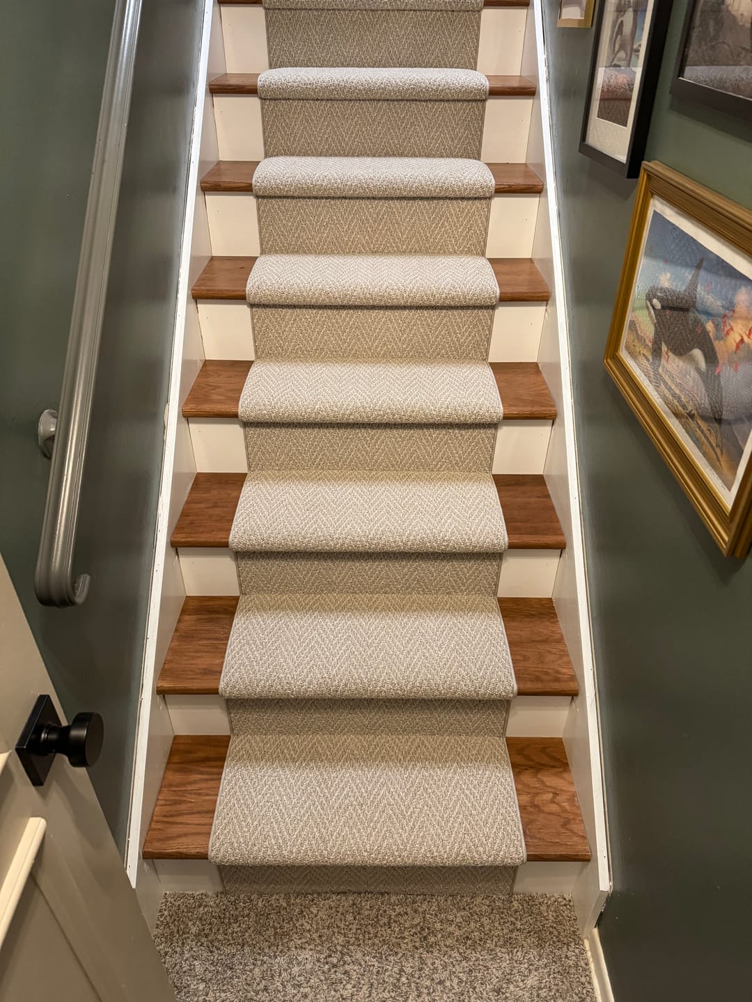 Customer photo review of Anderson Tuftex Twine Modern Farmhouse Stair Runner