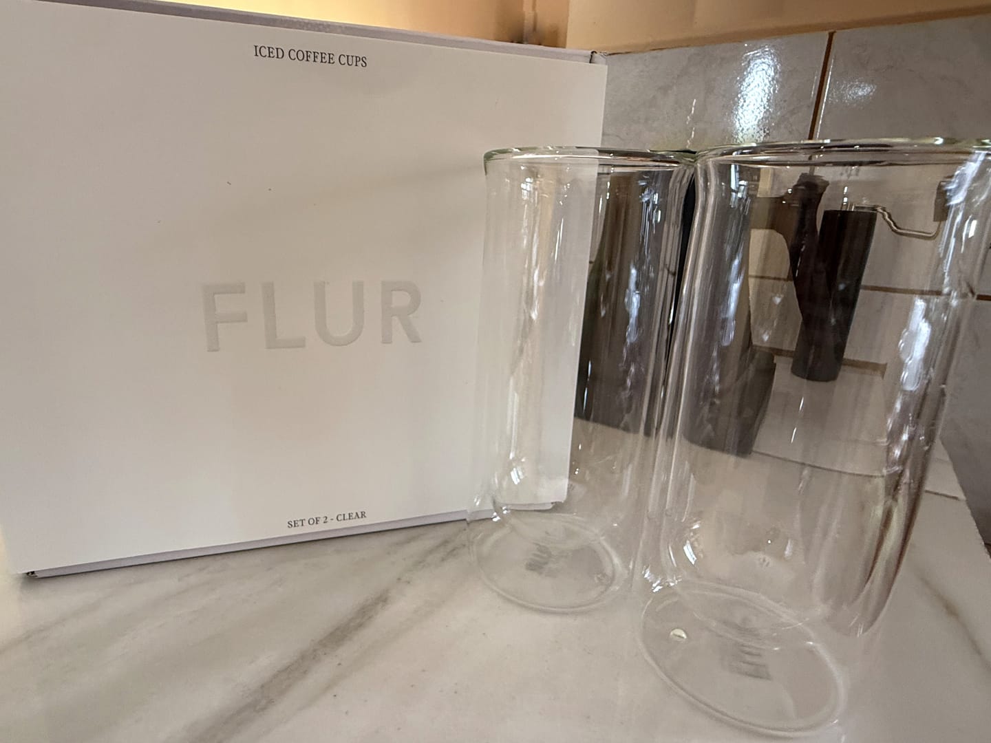 Customer photo review of FLUR Iced Coffee Glasses
