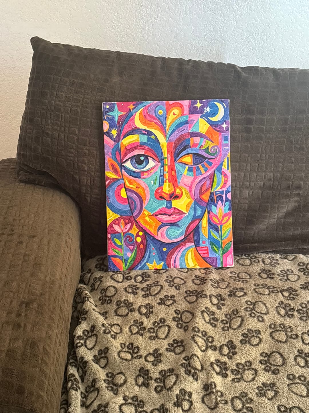 Customer photo review of Colorful Abstract Face Portrait (Paint by Numbers)