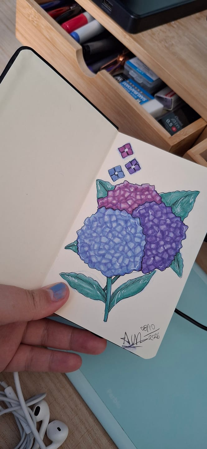 Customer photo review of Sakura Sketch Note Book - Sketchbook Papel Blanco/Crema 80 Hojas, 140 g/m2 + Pigma PN