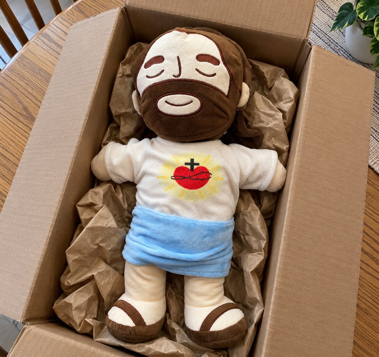 Customer photo review of Breathing Jesus Plush for Sleep Better