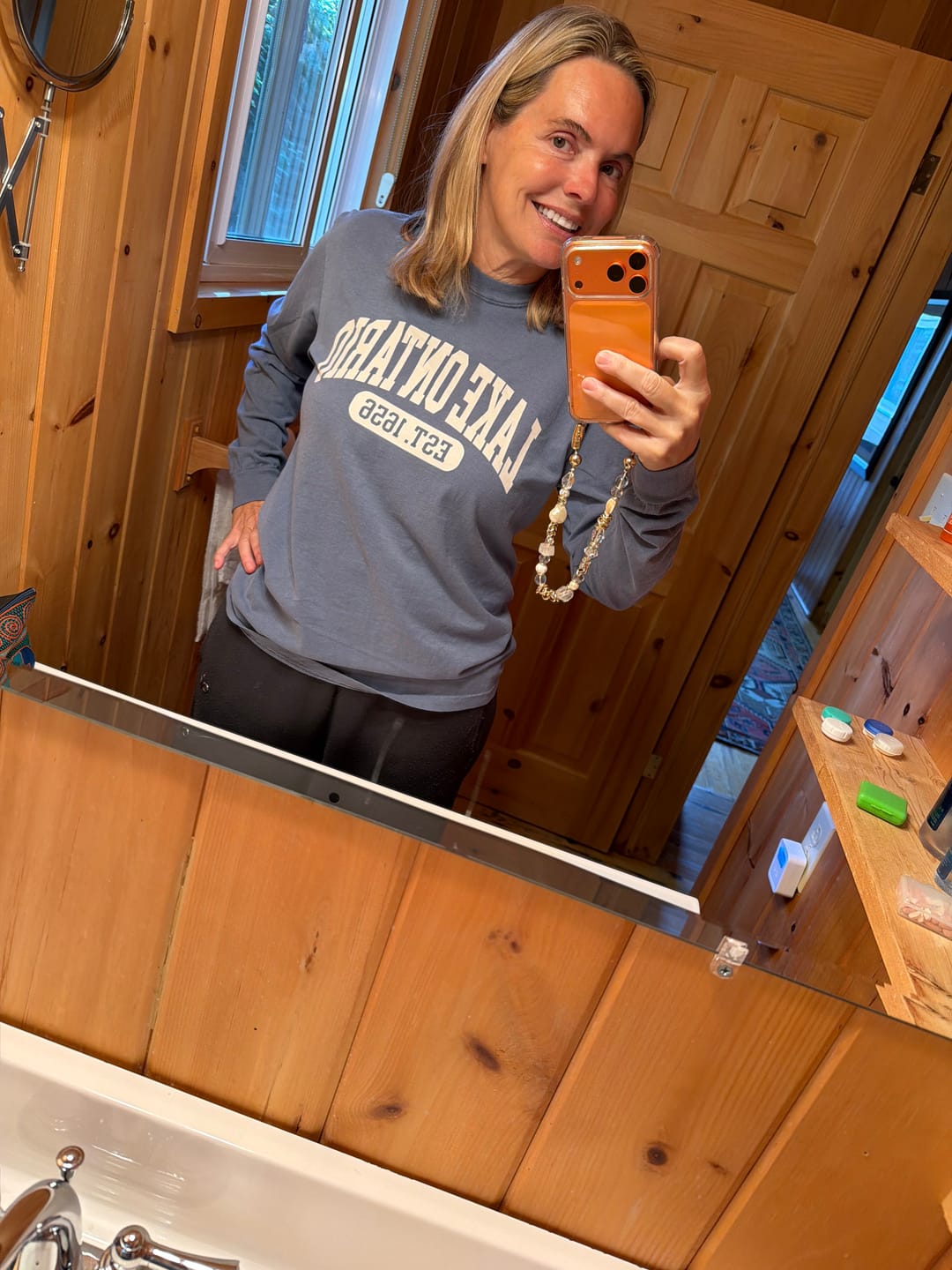 Customer photo review of Lake Ontario Varsity Long Sleeve Shirt