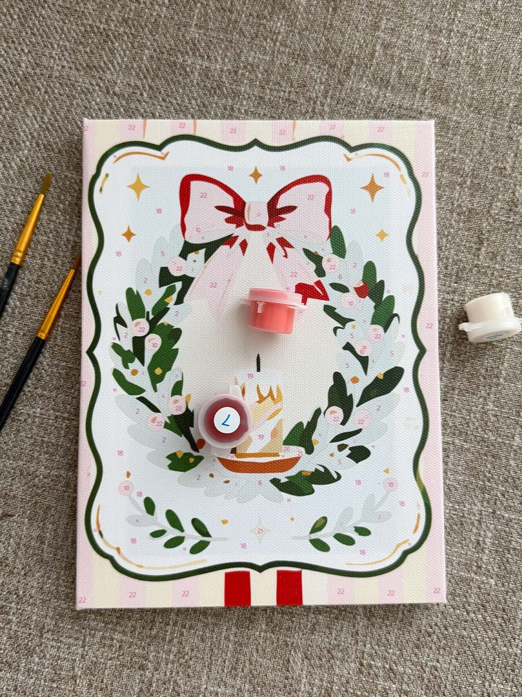 Customer photo review of Mini Peinture par numéros 15x20cm (6 pièces) - Joyeux vœux de Noël