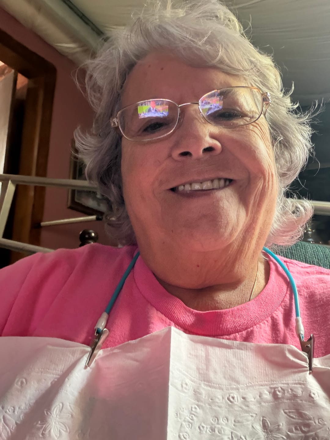 Customer photo review of Dental Bib Clip Holders 10-Pack Assorted Colors