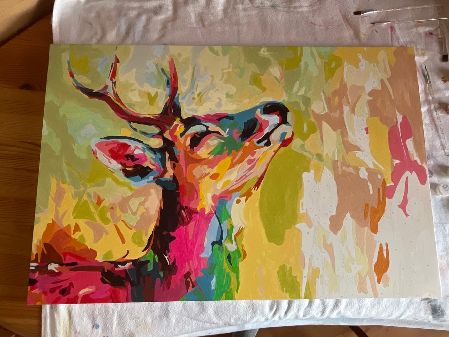Customer photo review of Malen nach Zahlen - Proud Deer - Premium Painting
