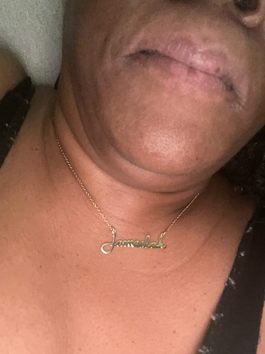 Customer photo review of Script Name Necklace