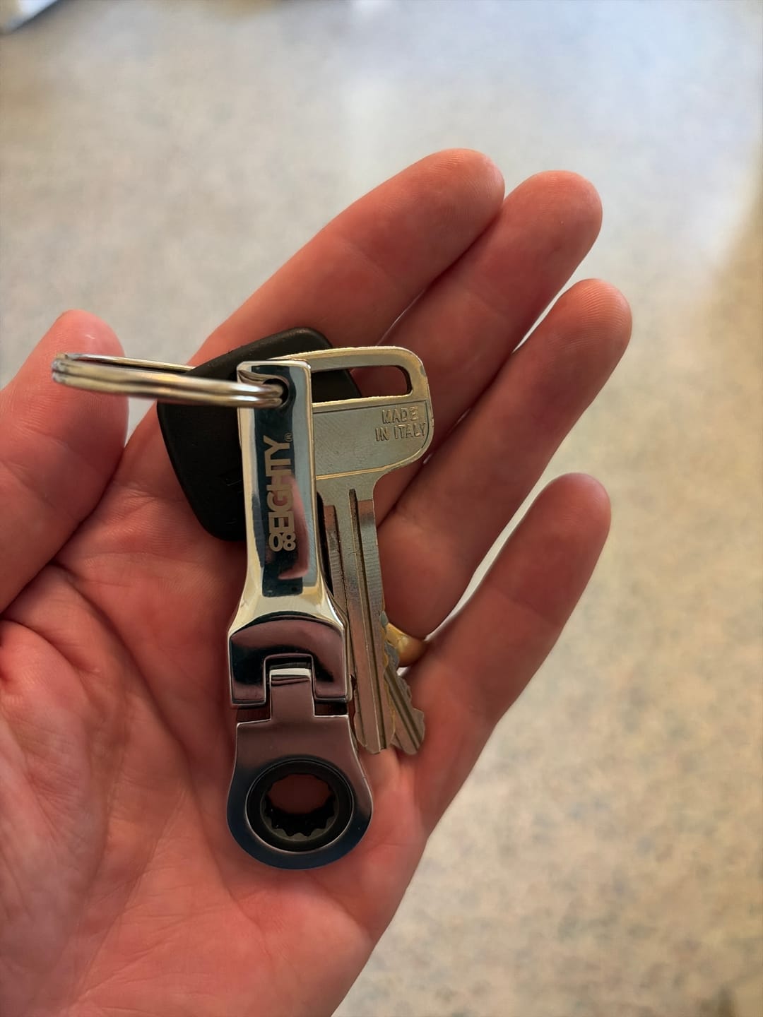 Customer photo review of 80Eighty® 10mm Wrench Keychain