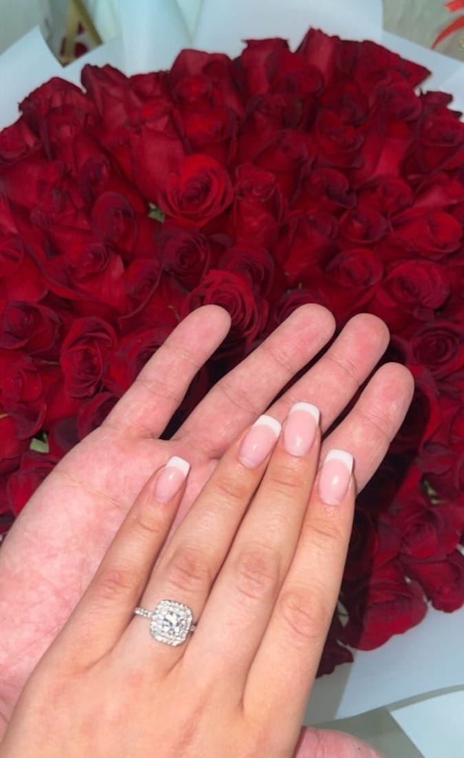 Customer photo review of Crystal Round Cut Halo Lab Grown Diamond Ring