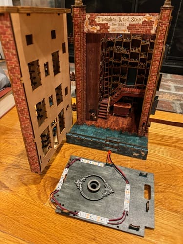 Customer photo review of Ollivanders Wand Shop Pre-Colored Book Nook | LKWood