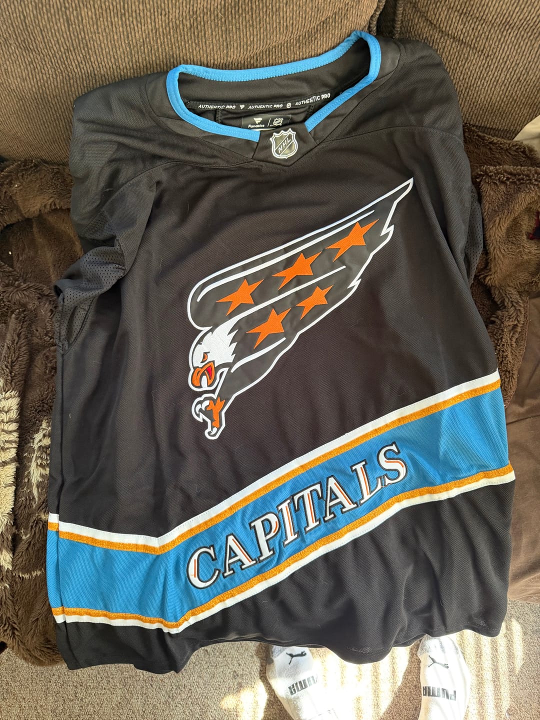 Customer photo review of Men's Washington Capitals Tom Wilson #43 Black Alternate 50th Anniversary Premium Jersey