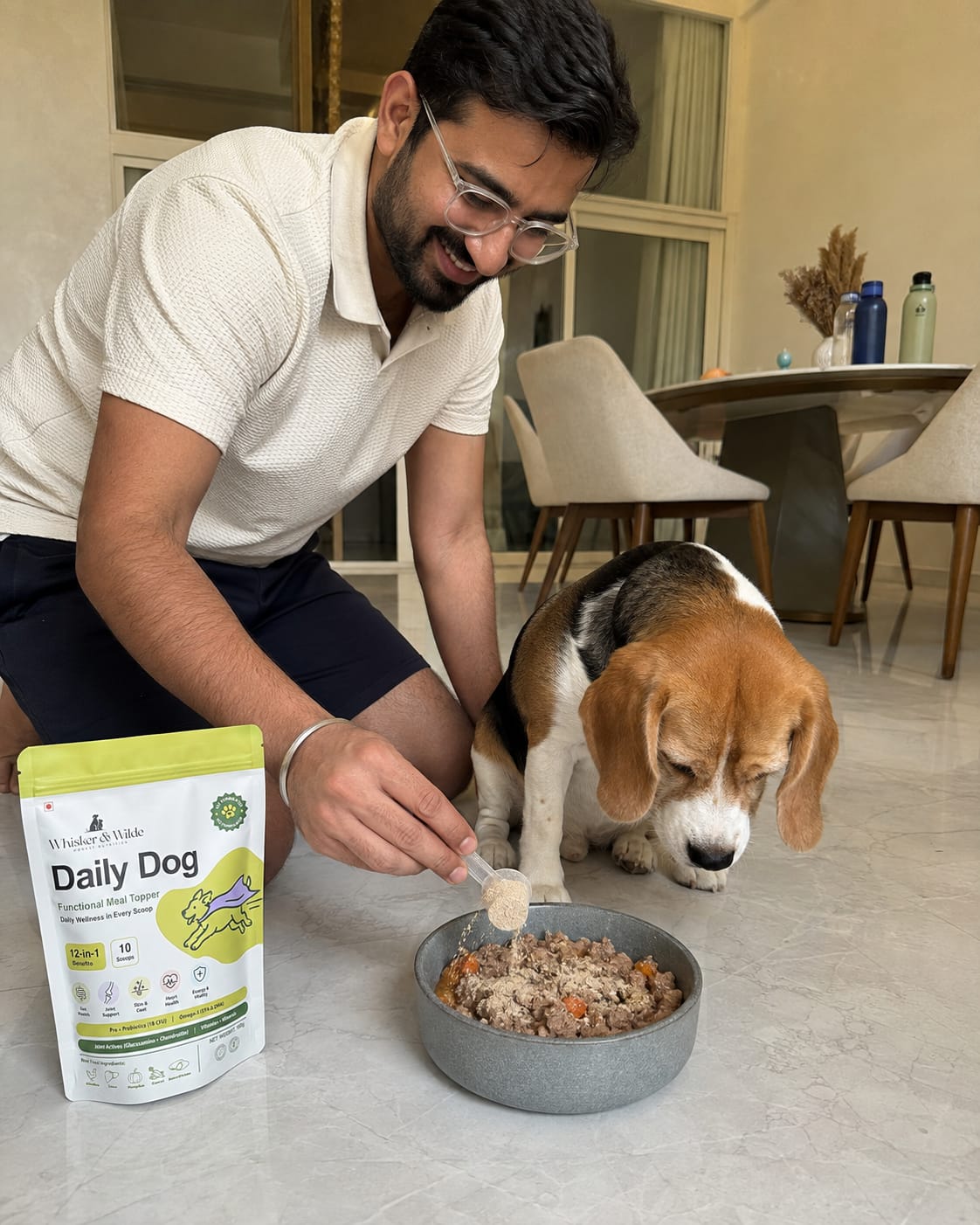 Customer photo review of Daily Dog Topper · 12-in-1 Vital Benefits