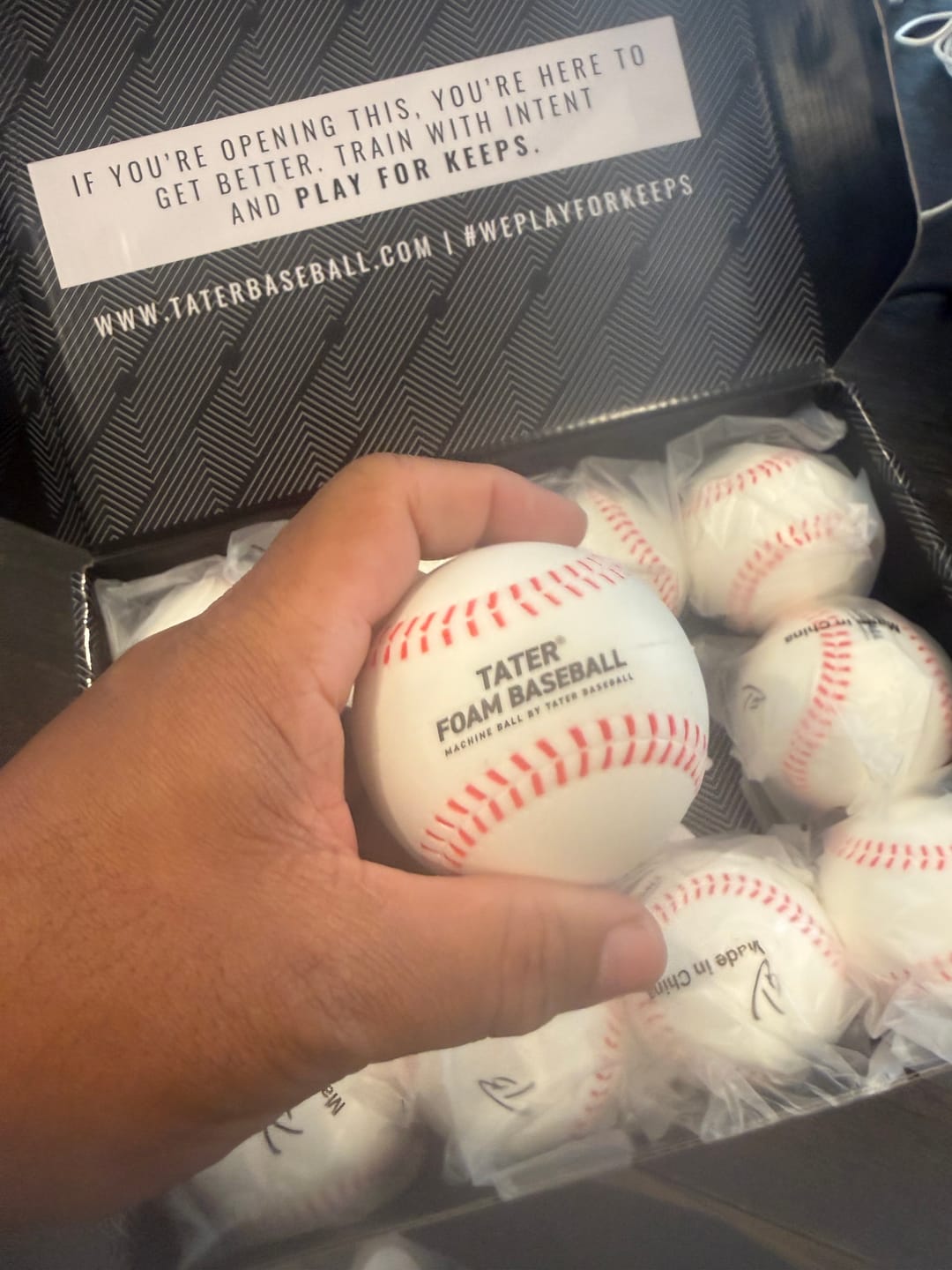 Customer photo review of Tater® Foam Ball by Tater Baseball® | Pitching Machine Balls
