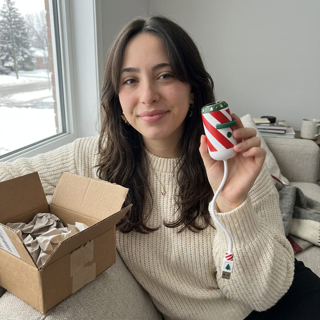 Customer photo review of Light Up Your Car Window With Christmas Cheer