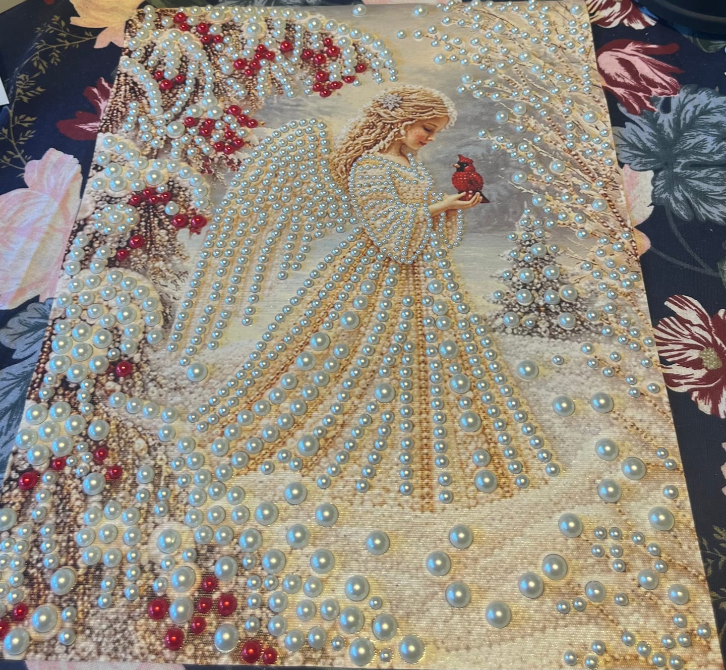 Customer photo review of Vinterängel – Premium Pärl-Diamond Painting