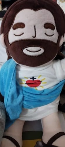 Customer photo review of Breathing Jesus Plush for Sleep Better