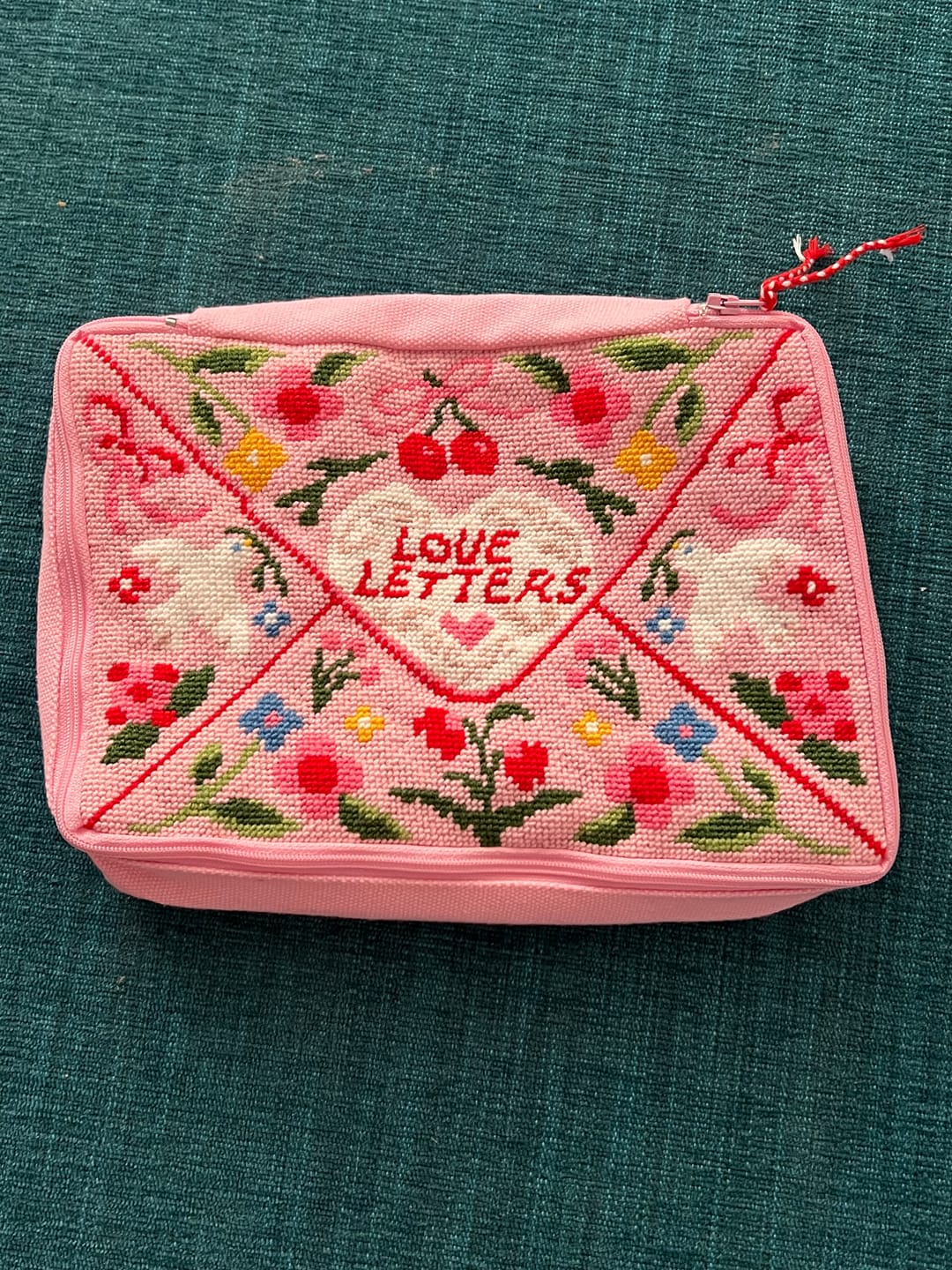 Customer photo review of Love Letters - Needlepoint Pouch Kit
