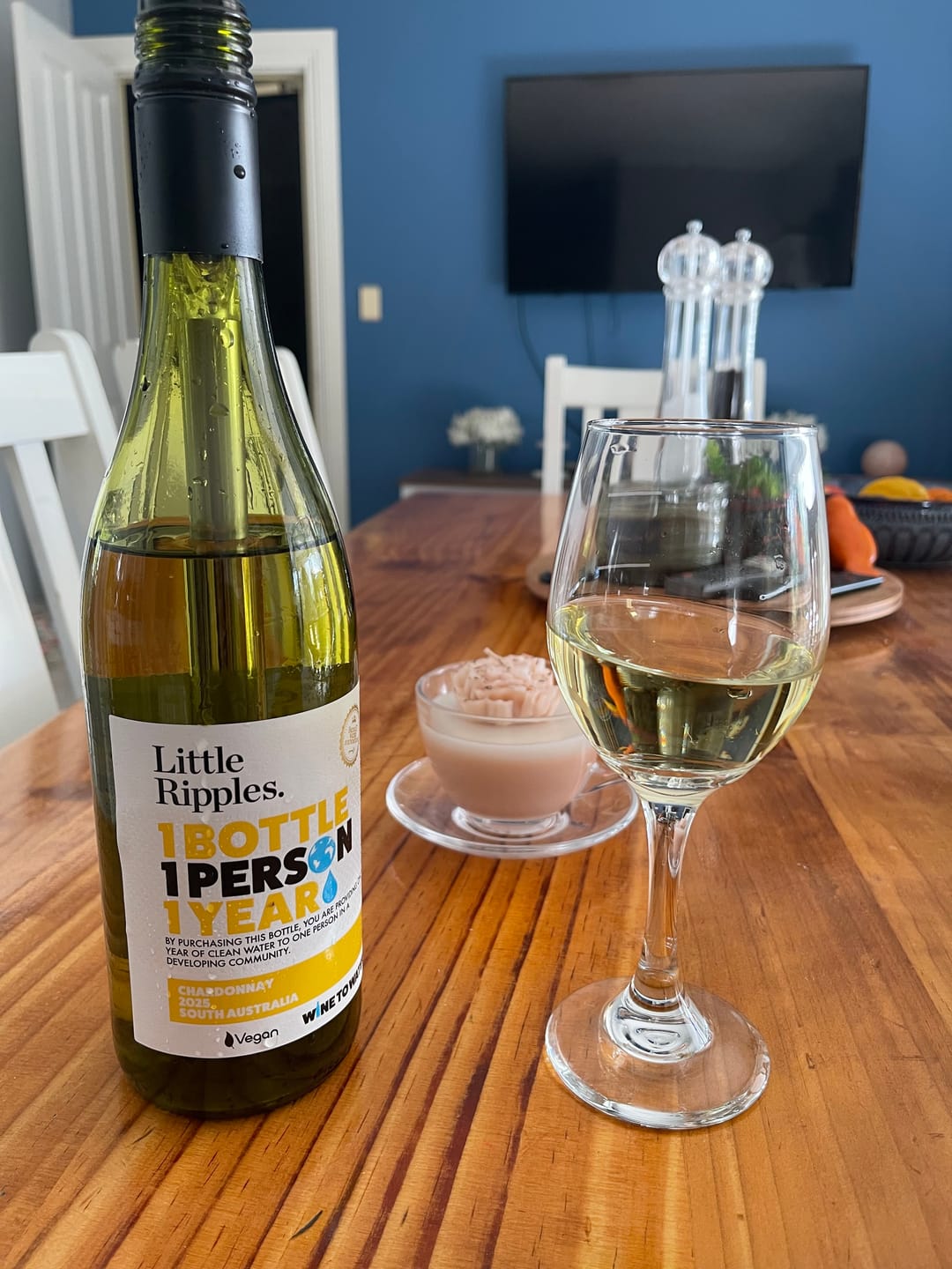 Customer photo review of Zero Sugar Chardonnay – Vegan Australian White Wine | 6 Pack