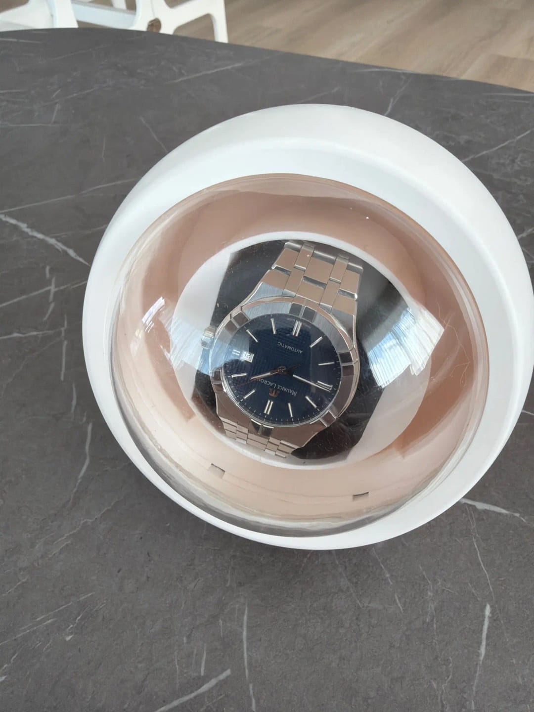 Customer photo review of Remontoir Montre Automatique Blanche – Moteur Mabuchi Silencieux