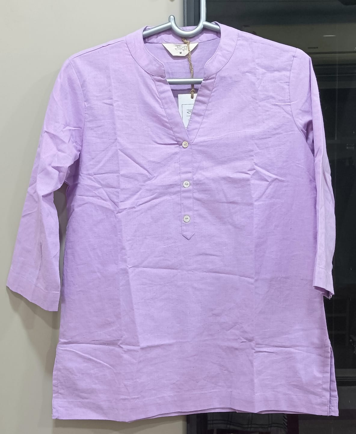 Customer photo review of Women Lilac Airy Linen Short Kurta
