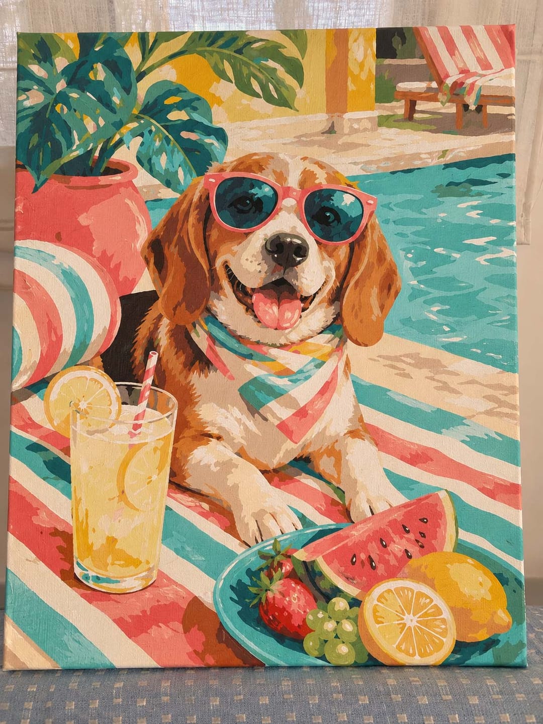 Customer photo review of Chien au bord de la Piscine