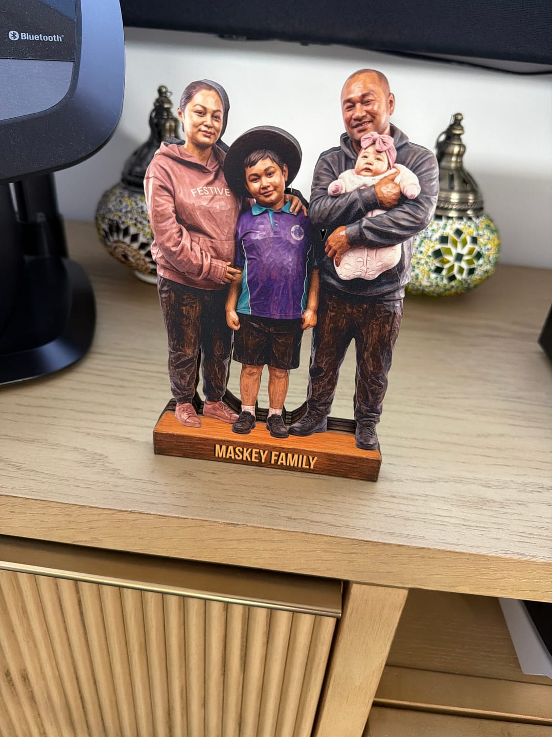 Customer photo review of Custom Photo Family Is Forever - Personalized Customized 3-layered Wooden Plaque - Heartfelt Family Gift For Family Members