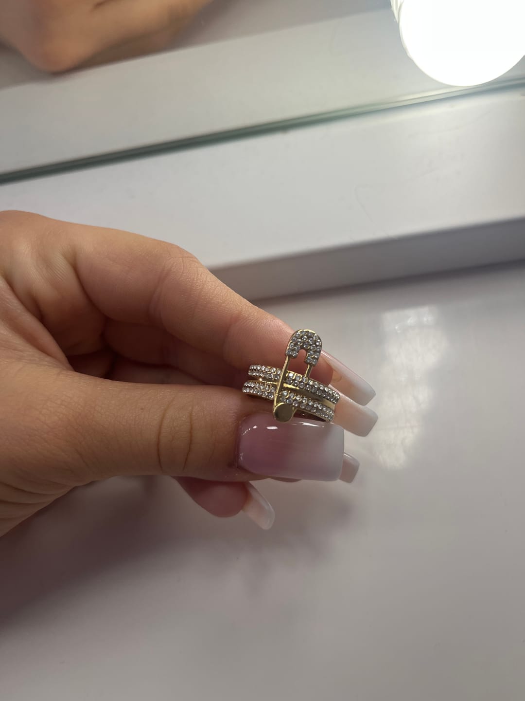 Customer photo review of Pave Flow Safety Ring 14K Vergoldung