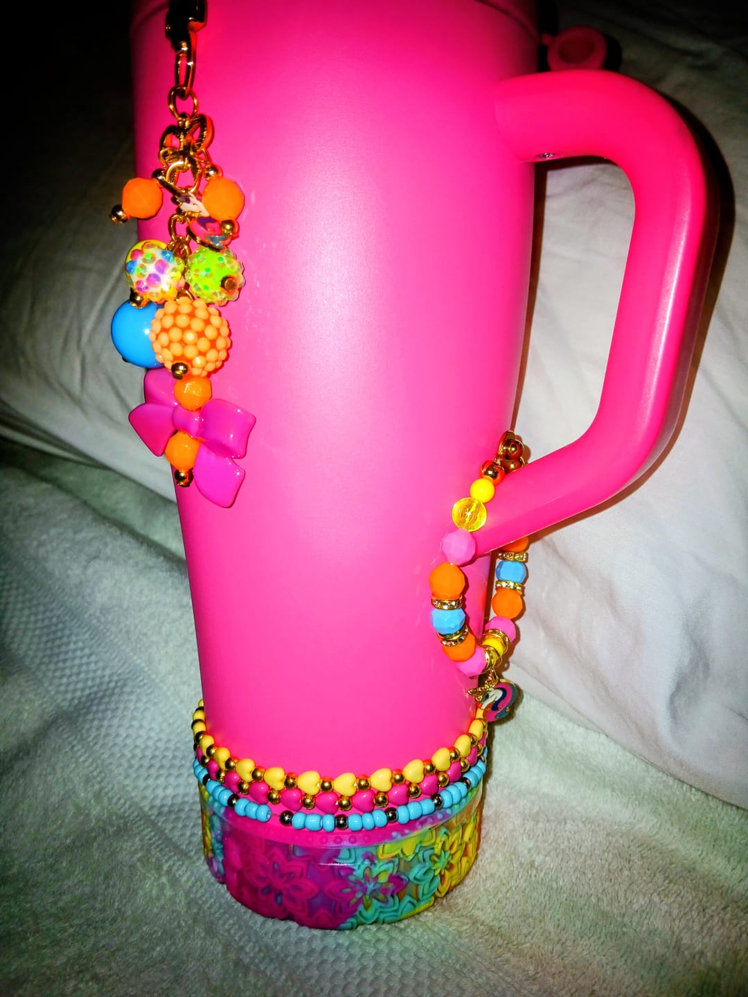 Customer photo review of Tumbler Handle Jewelry - Neon Safari