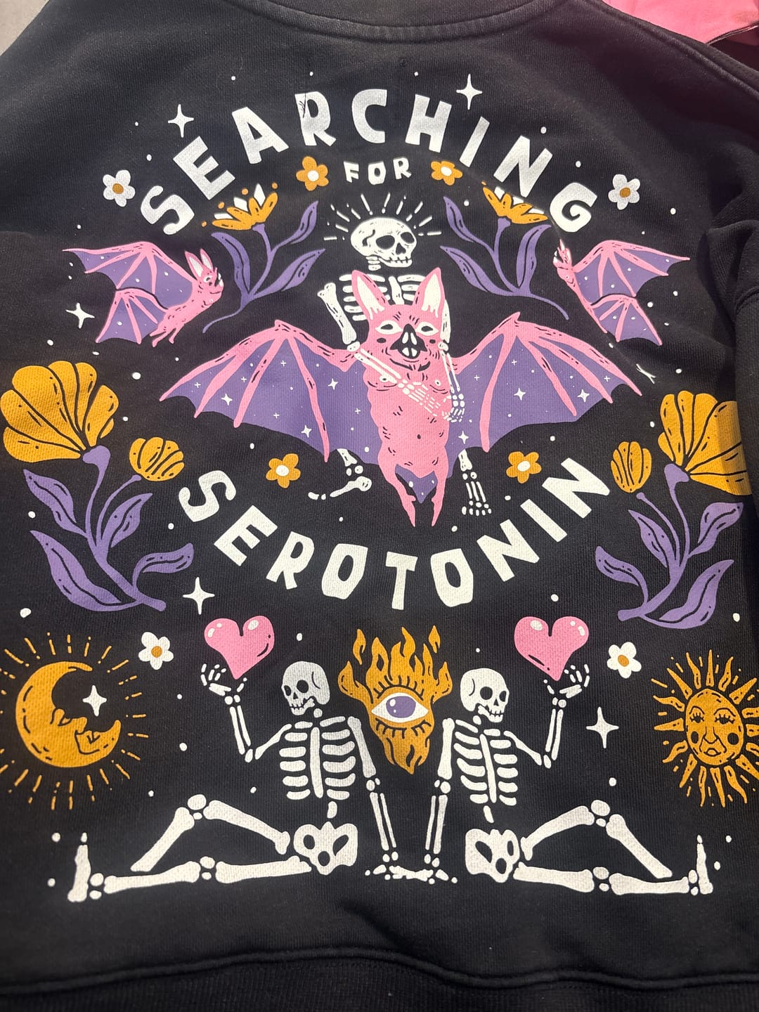 Customer photo review of Searching for Serotonin 1/4 Zip Sweater