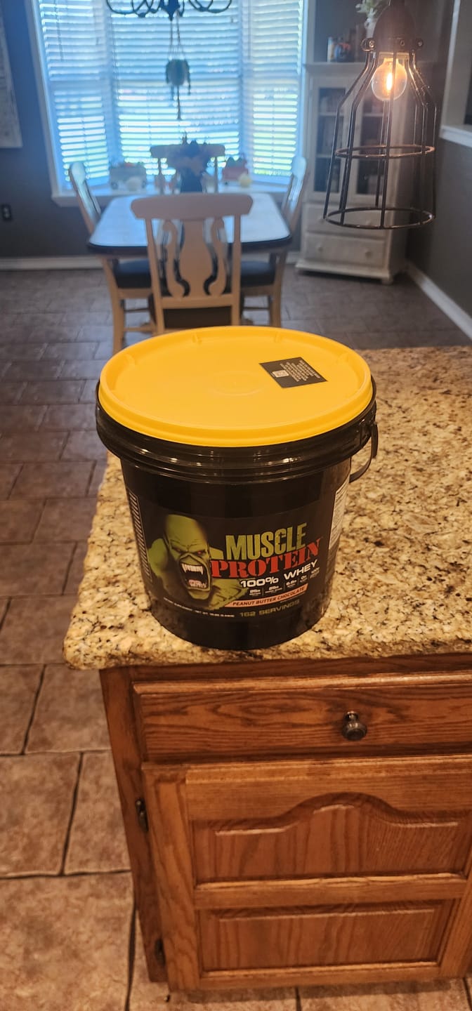 Customer photo review of Whey Protein Powder Bucket