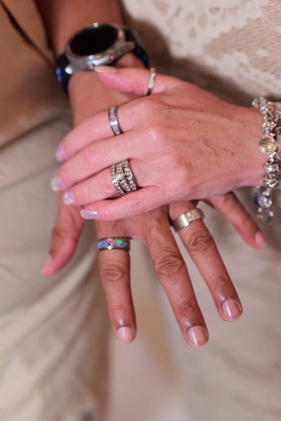Customer photo review of Titanium Ring with Cremation Ashes