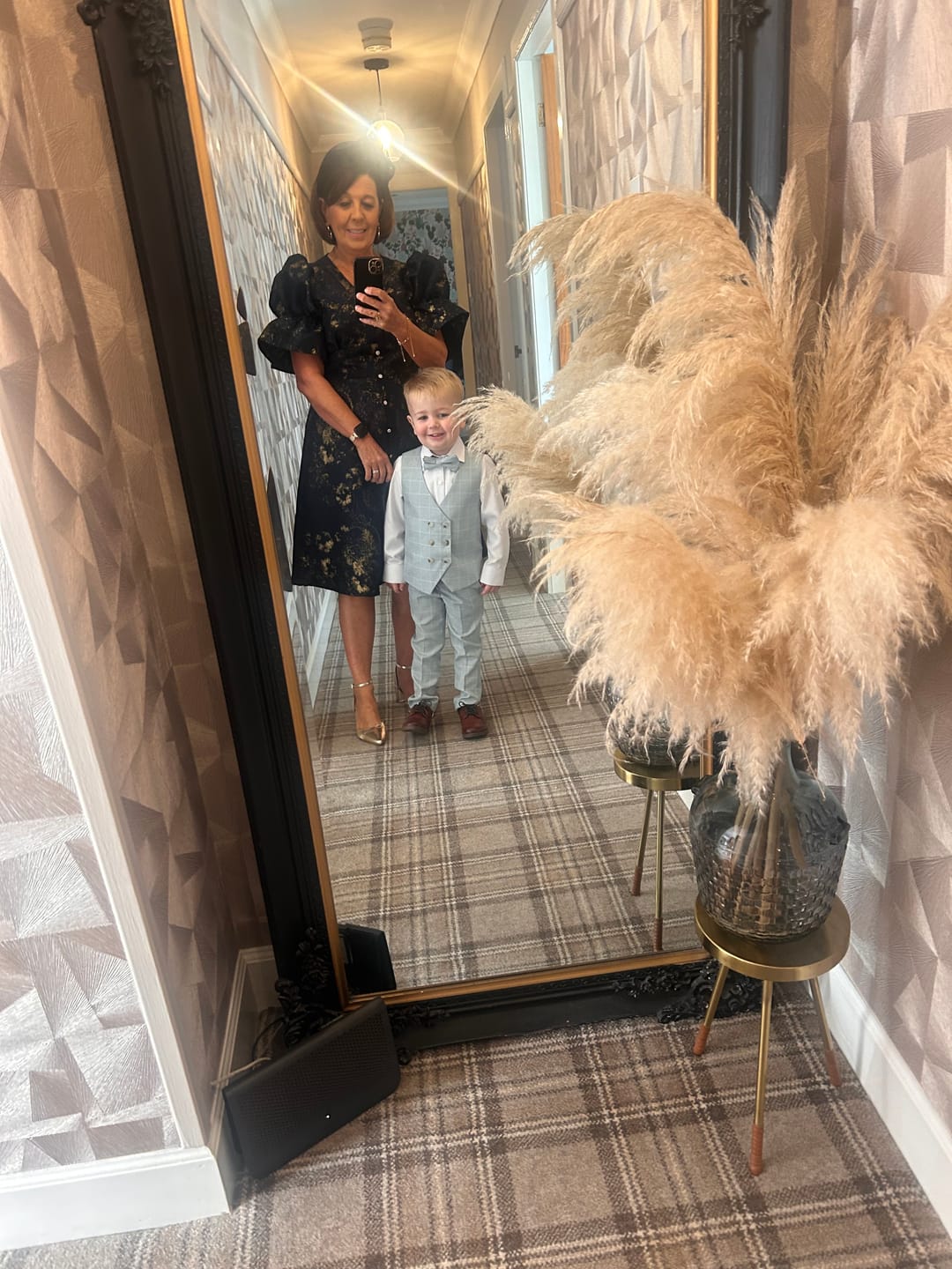 Customer photo review of The 8th Sign Metallic Full Skirt Midi Dress - Navy - Callie