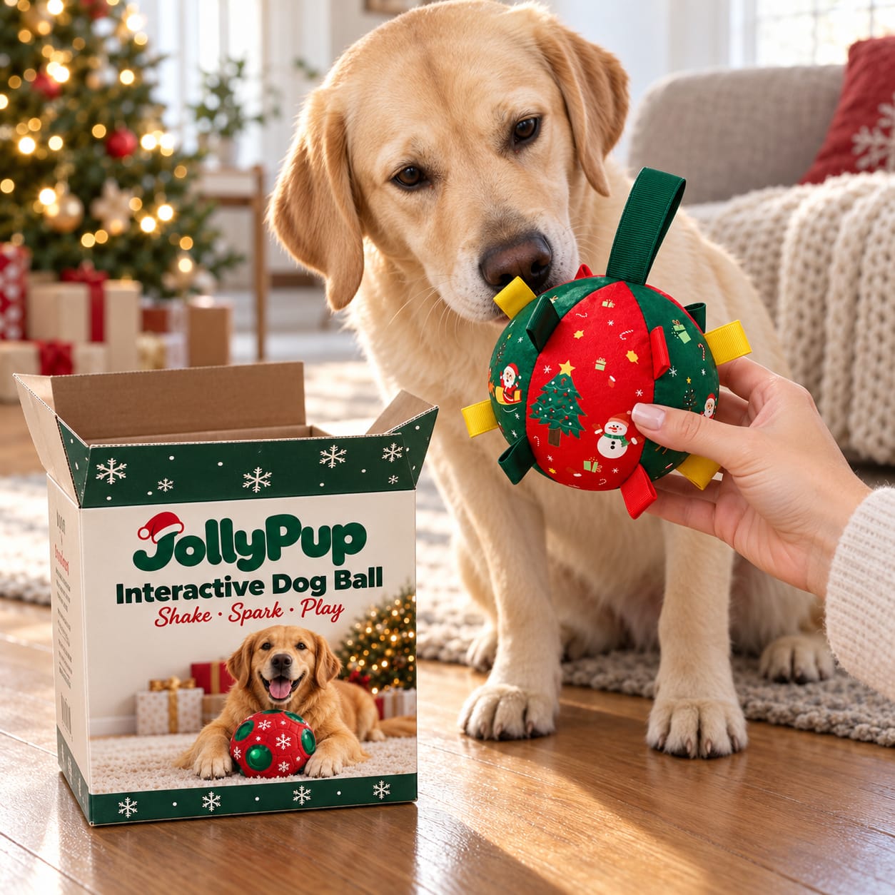 Customer photo review of JollyPup™ Christmas Play Ball