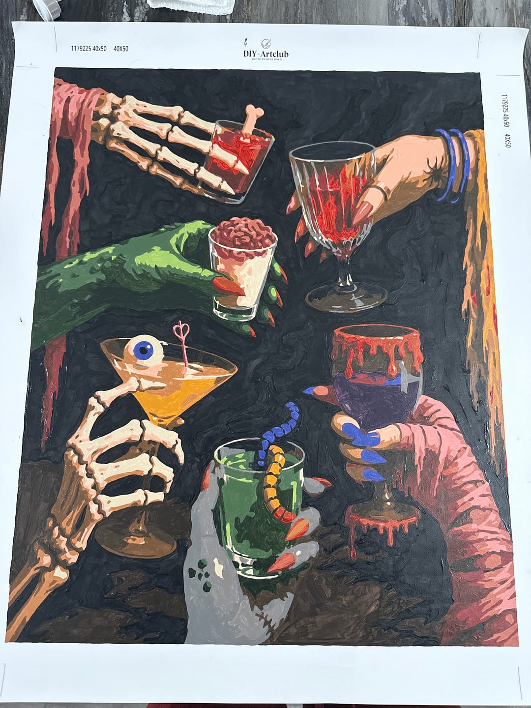 Customer photo review of Monster Happy Hour | Paint by Number
