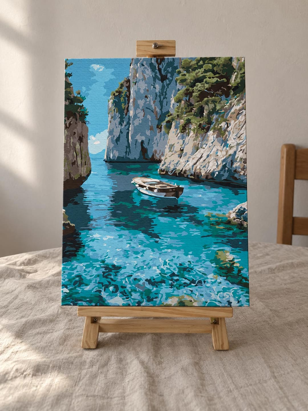 Customer photo review of Coffret Peinture par numéros - Crique bleue paisible