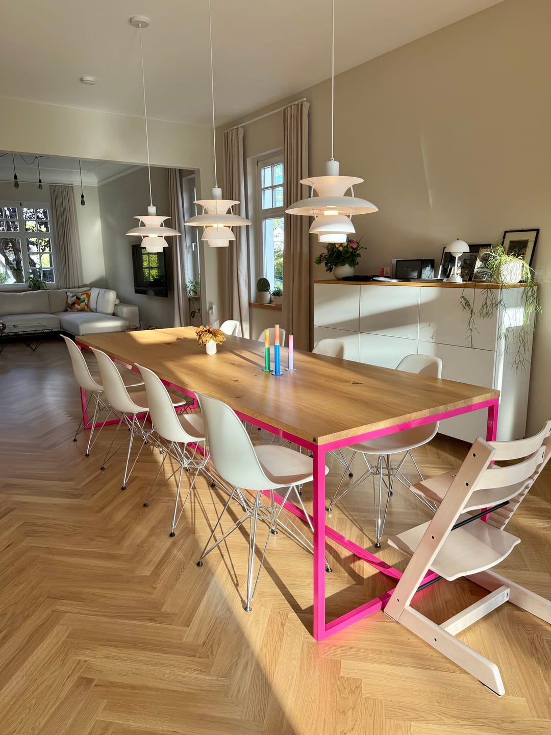 Customer photo review of Tisch Massivholz & Stahlgestell mit Mittelstrebe TALON