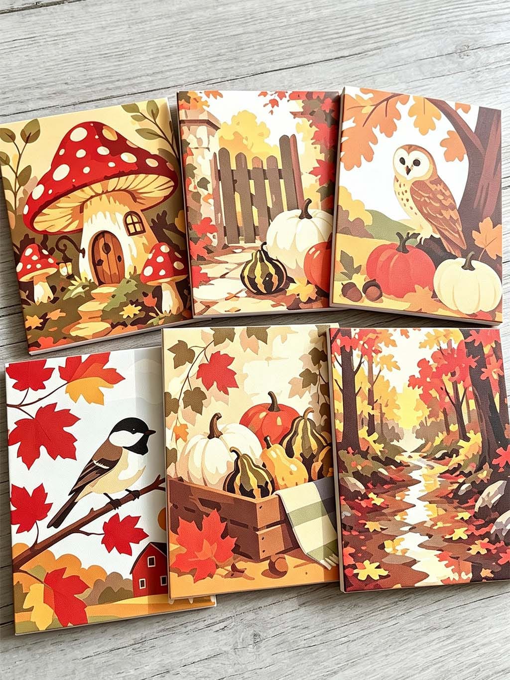 Customer photo review of Mini Peinture par numéros 15x20cm (6 pièces) - Récolte des bois