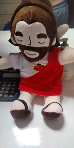 Customer photo review of Breathing Jesus Plush for Sleep Better